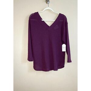 Sadie &  Love Purple Vneck Sweater Top Sz S